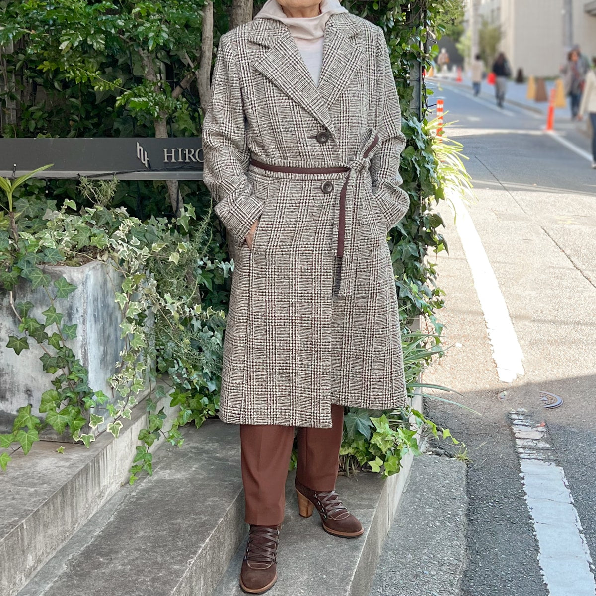 グレンチェックのツイードチェスターコート – House of HIROMI YOSHIDA
