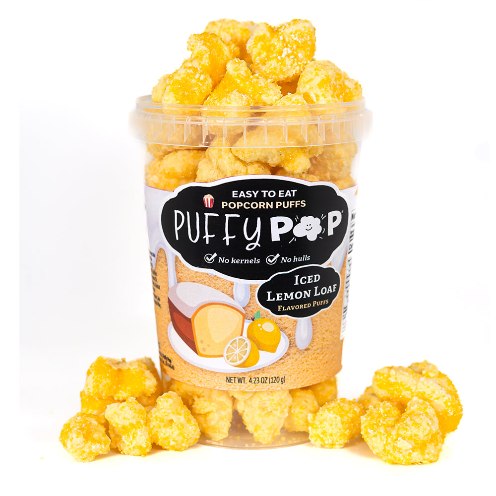 Iced Lemon Loaf (GF) – Crack Corn | Puffy Pop