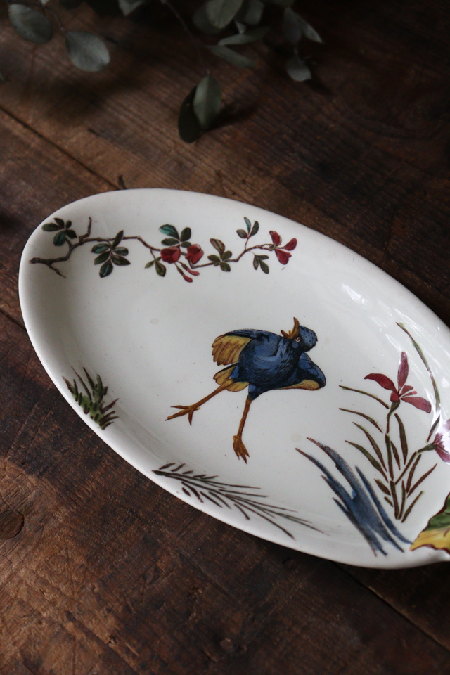 U27-9 フランスBrocante バードモチーフ ラヴィエ 前菜皿 プレート