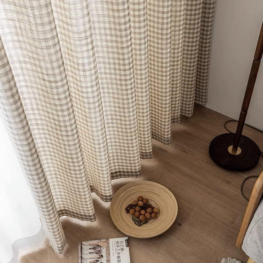 六畳の憩 Gingham Check Curtain ギンガムチェックカーテン