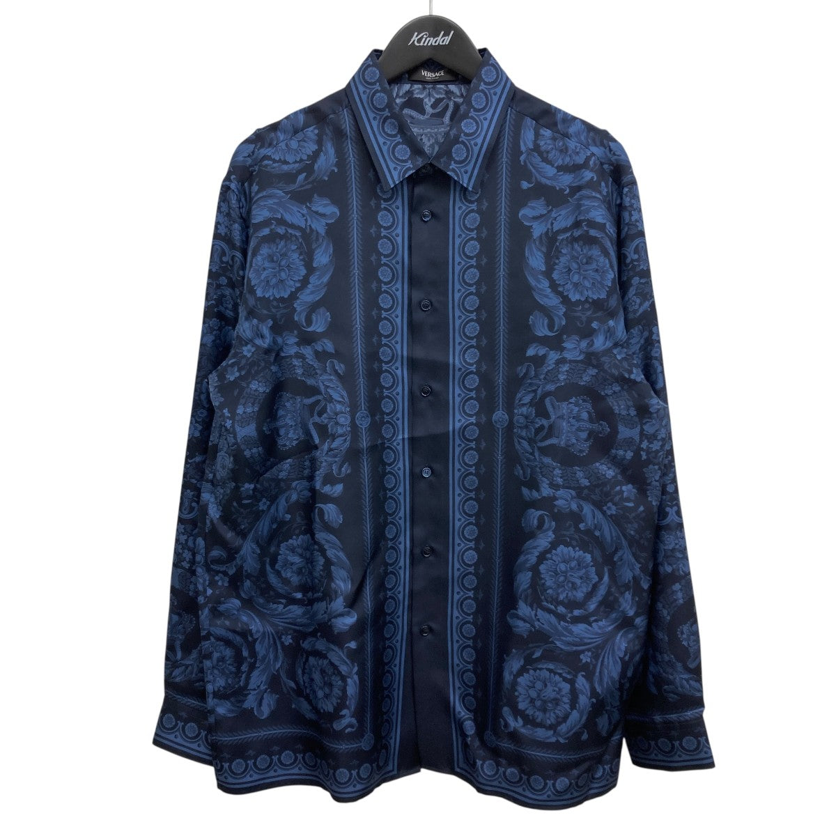 VERSACE(ヴェルサーチ) バロッコ シルク シャツ 1012141 ネイビー
