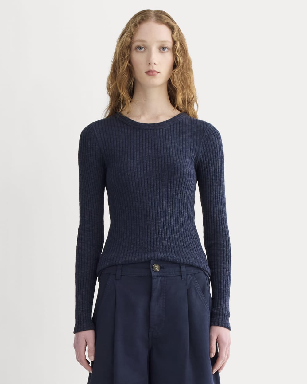 The Cozy Rib Long-Sleeve Tee | Navy – Everlane