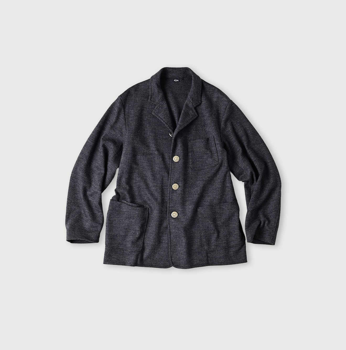 Herringbone Jersey Flannel 908 Cardigan Jacket | 45R Official