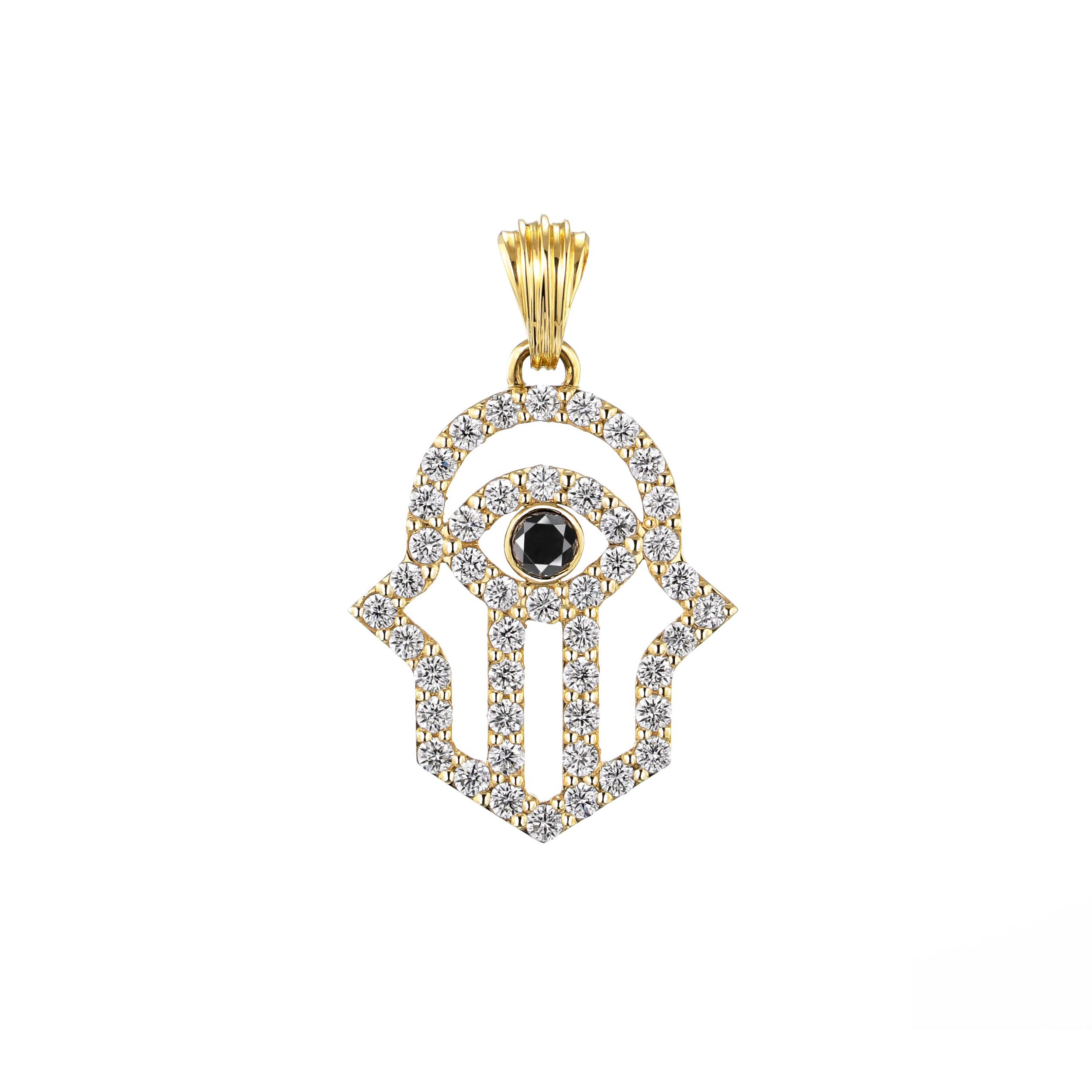 HAMSA DIAMOND LINE PENDANT – The Class Jewelry