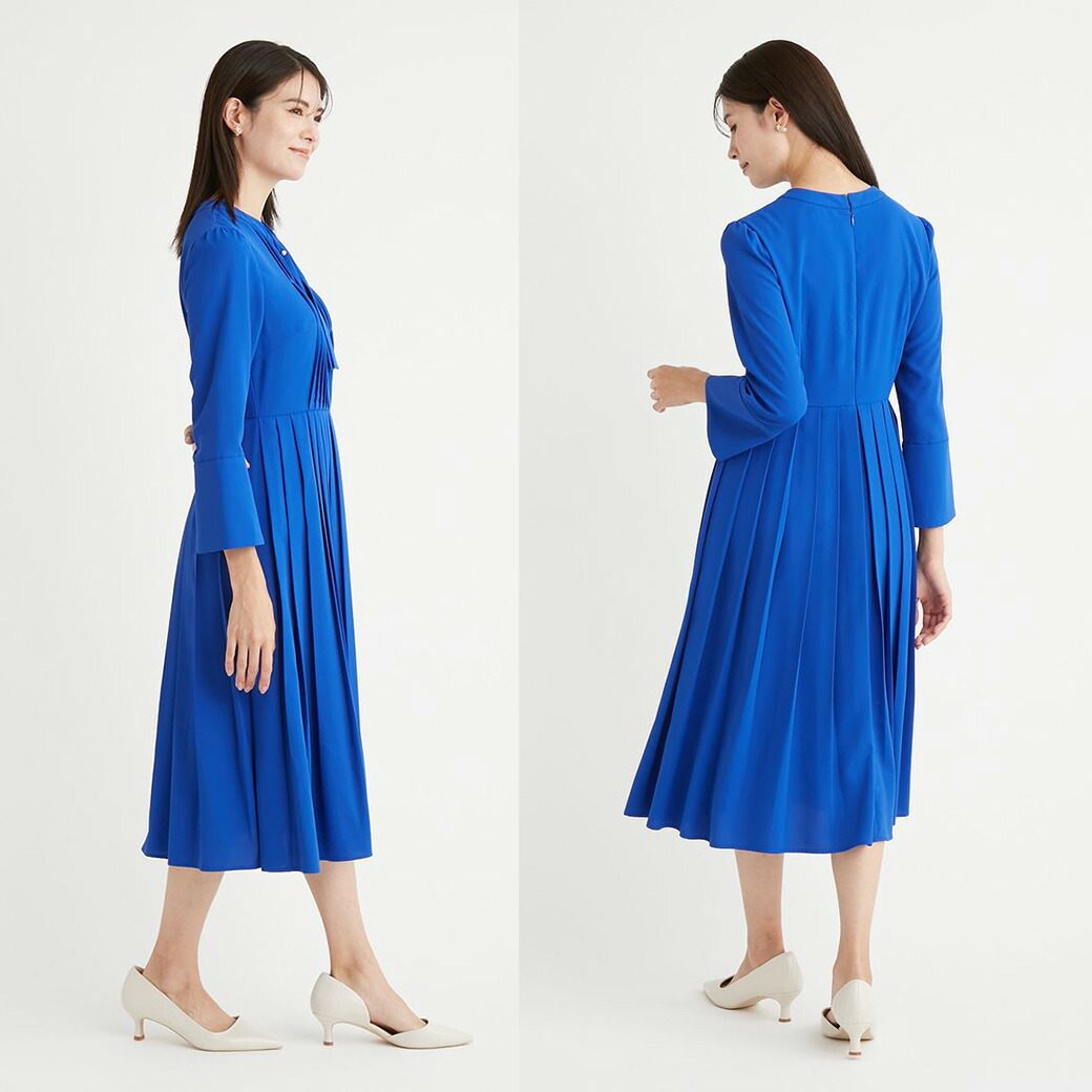 楽天市場】セルフォード CELFORD ボウタイプリーツワンピース for