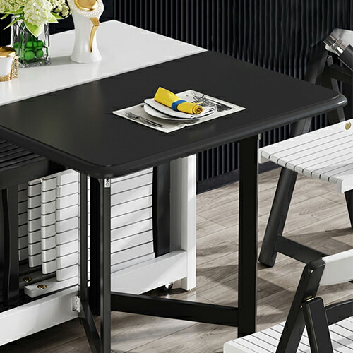 楽天市場】ダイニングテーブル 折りたたみ 木製 収納 幅130cm 4人掛け