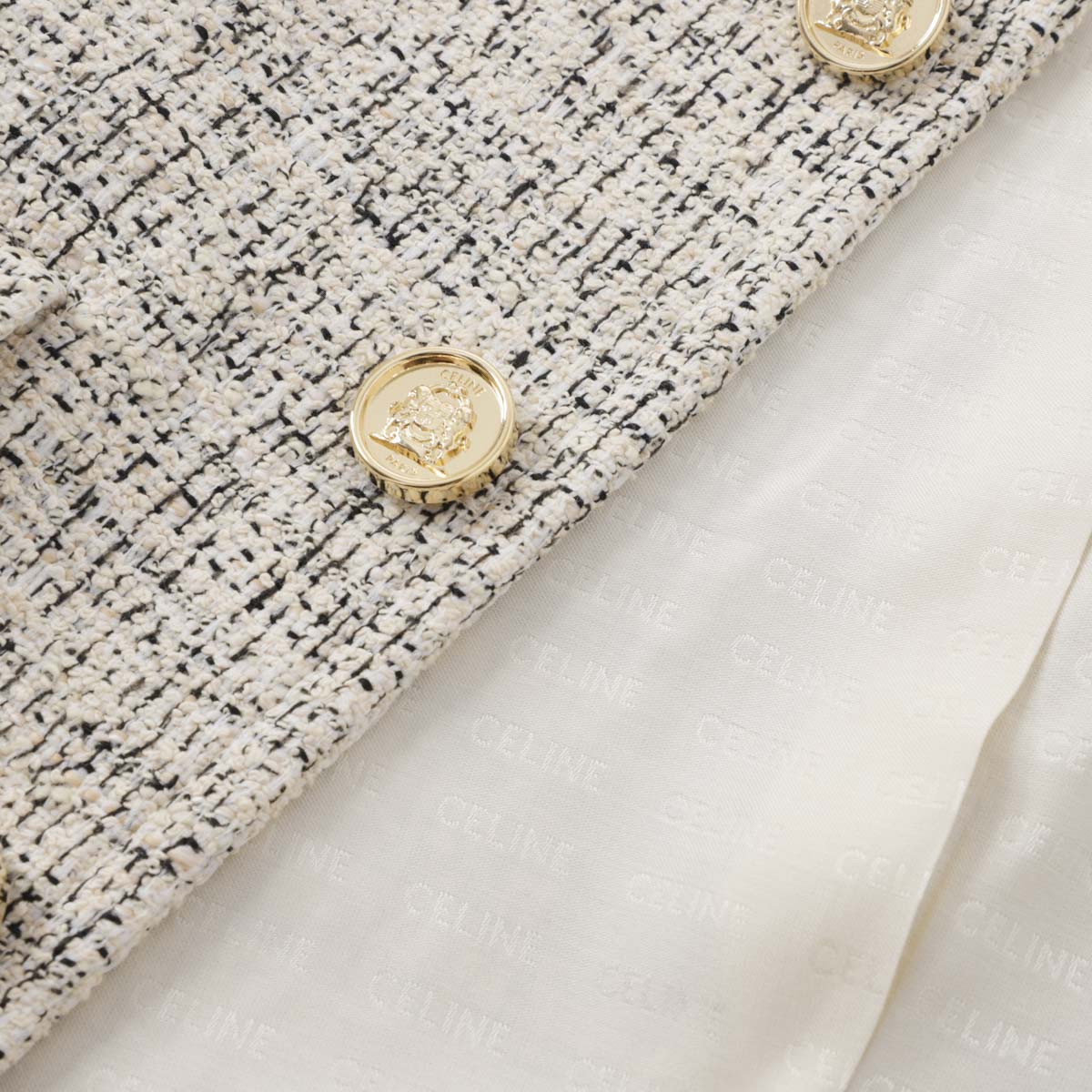 楽天市場】セリーヌ CELINE ツイードジャケット ホワイト レディース