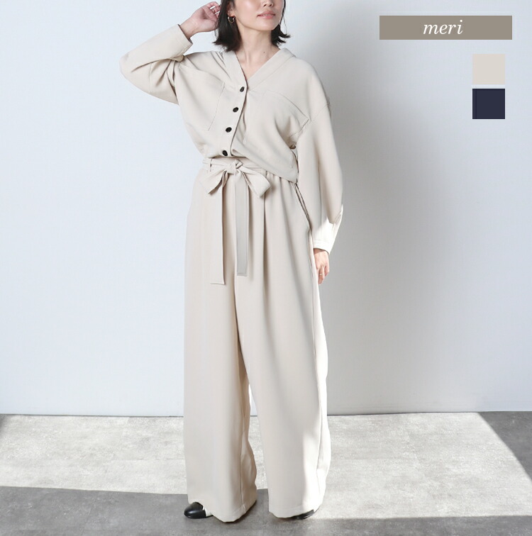 楽天市場】Vネックオールインワン : MERI