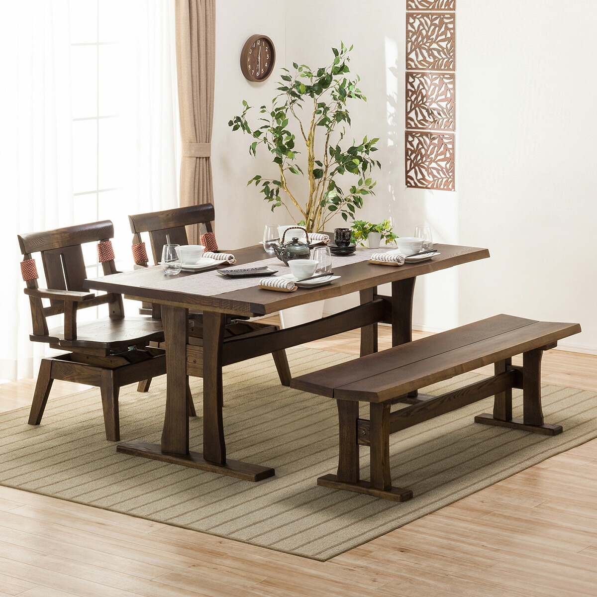 楽天市場】[幅160cm] ダイニングテーブルセット (DTヤマト4/DCヤマト2