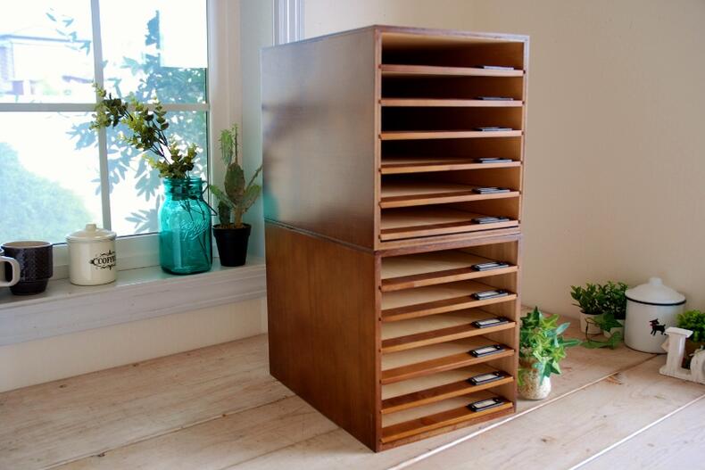 楽天市場】書類ケース レトロ 6段 ダークブラウン 木製 No.12 国産