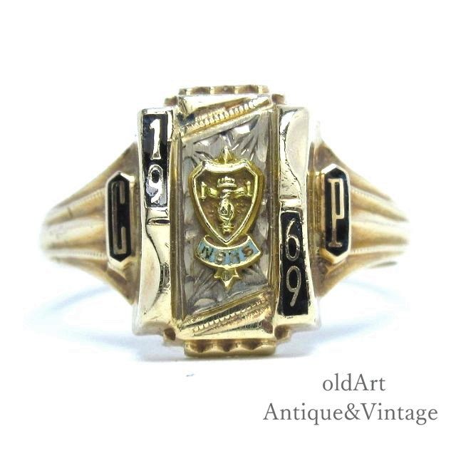 1952年 ヴィンテージ 10k 10金 カレッジリング Spies USA USA製1946年