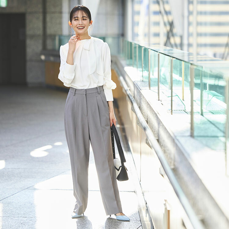 楽天市場】【洗える】レディース ブラウス 長袖ブラウス ボウタイ