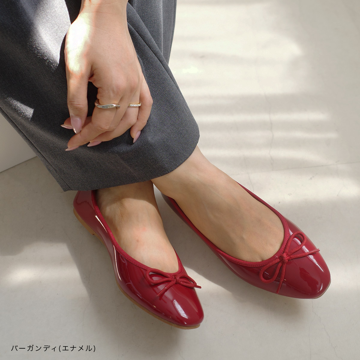 楽天市場】10%offクーポン◇バレエシューズ セミスクエアトゥ