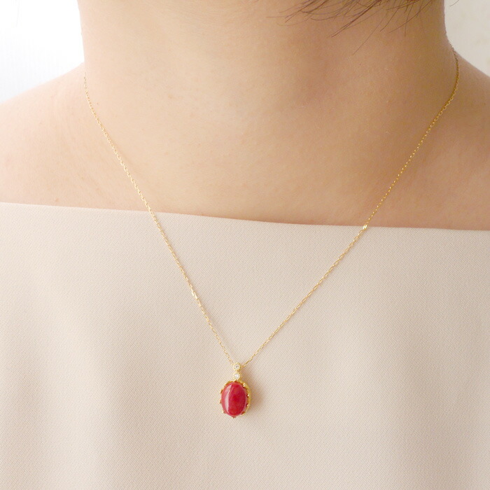 楽天市場】≪1年保証付き≫ 血赤珊瑚オーバル ティアラ ネックレス K18