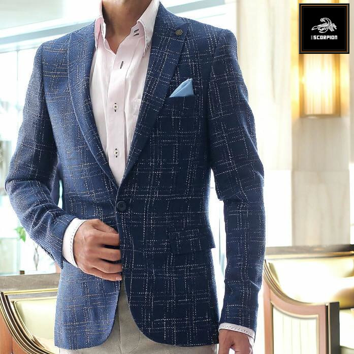 楽天市場】テーラードジャケット ブレザー ツイードジャケット ブルー