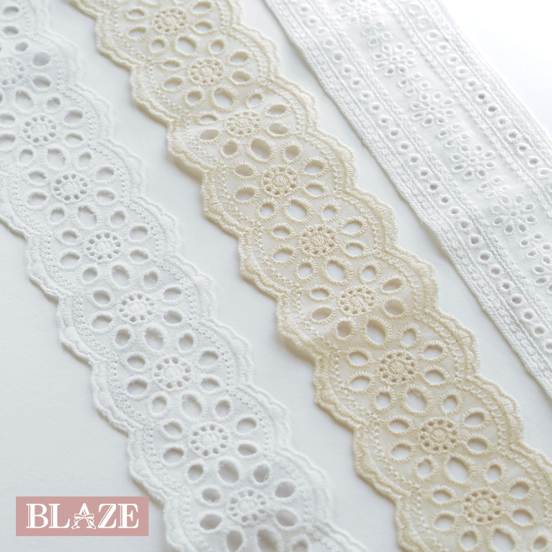 楽天市場】【計り売り 30cm単位】幅広 レース コットンフラワー