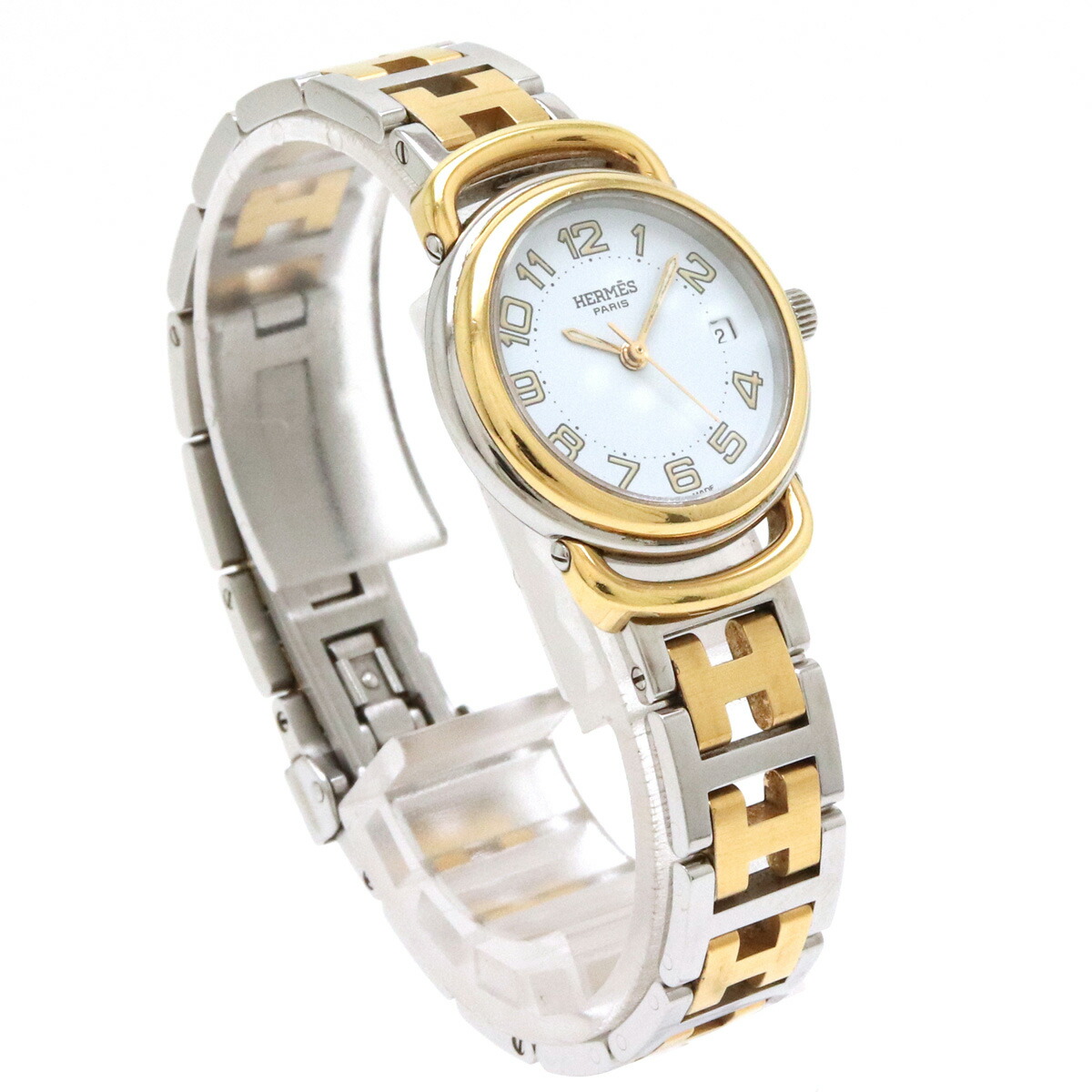 楽天市場】【ウォッチ】HERMES エルメス プルマン ホワイト文字盤