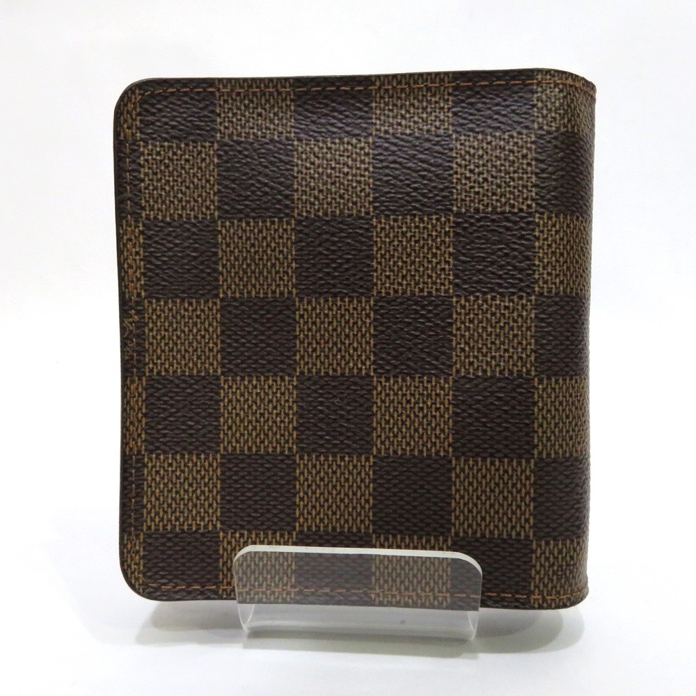 楽天市場】中古 ルイヴィトン ダミエ コンパクトジップ 二つ折り財布