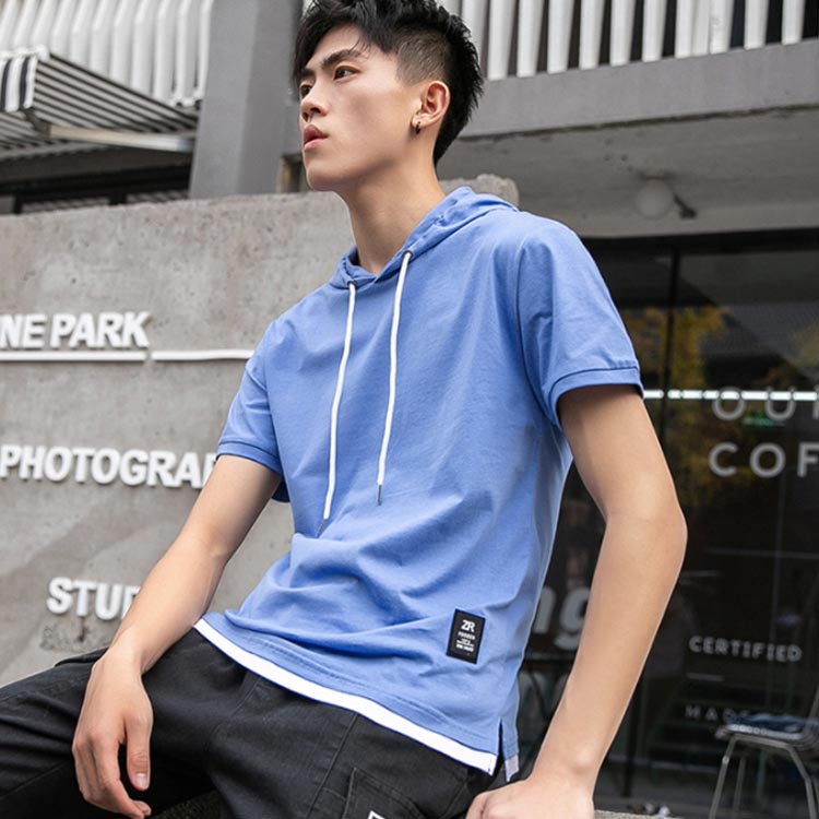 楽天市場】全4色×5サイズ！夏新作 半袖tシャツ メンズ フード付きt