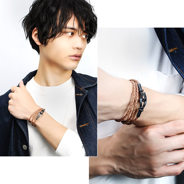 楽天市場】emerge エマージュ トリプルループ レザー ブレスレット S