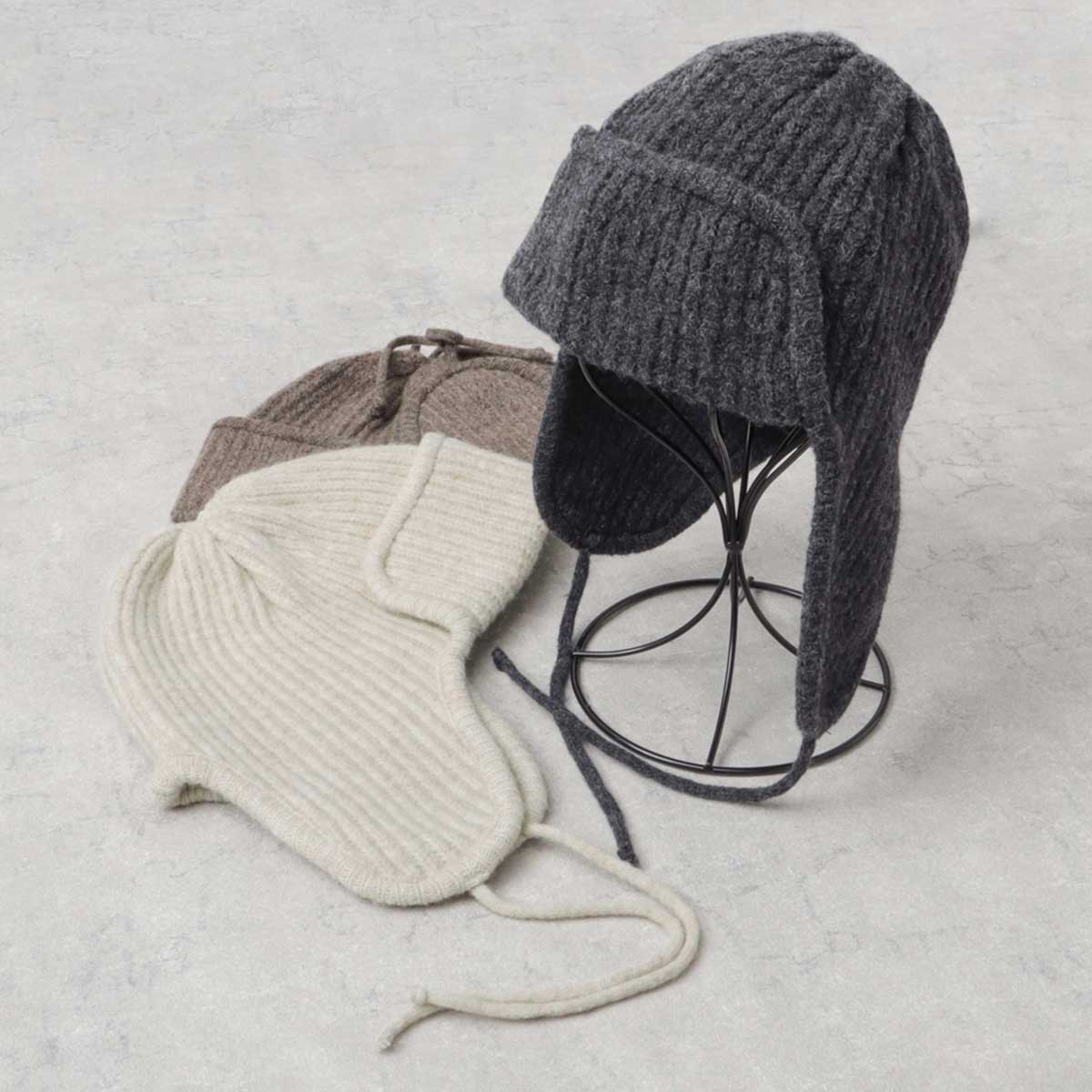 楽天市場】【SALE／11％OFF】リブニット フライトキャップ ニット帽 耳