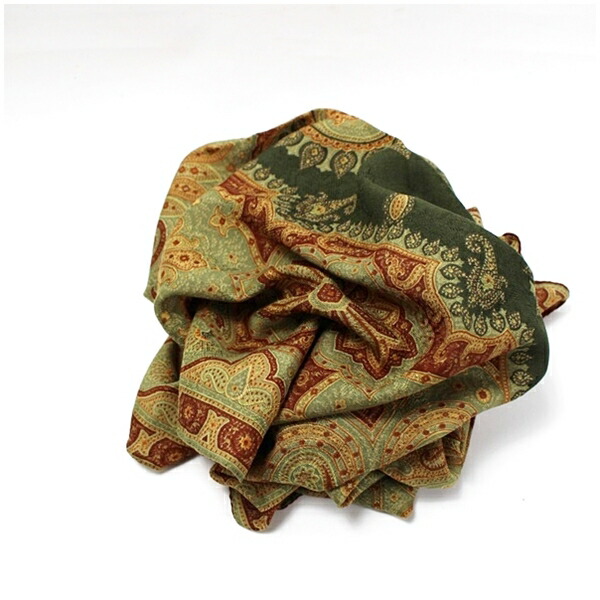 楽天市場】エトロ ウール・シルク 長方形 大判 ストール グリーン