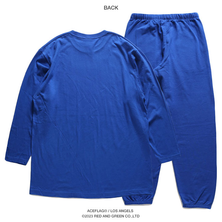 楽天市場】【48%OFF】ACE FLAG 上下セット 長袖 ブランド メンズ 青/白
