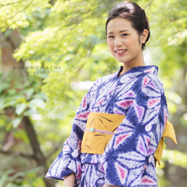 楽天市場】浴衣 絞り（柄麻の葉）（和服｜レディースファッション）の通販