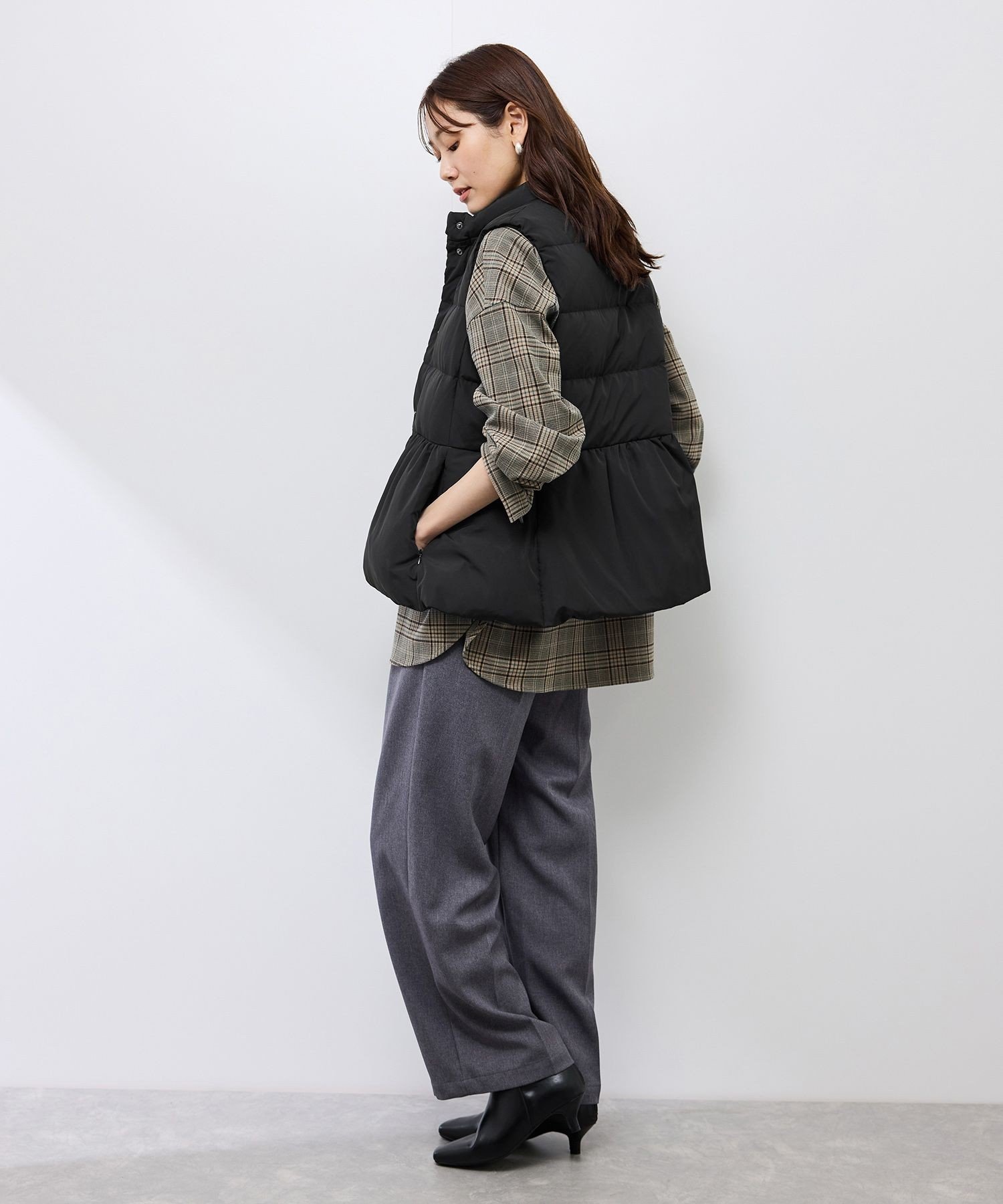 ROPE' PICNIC｜【GREEN DOWN/グリーンダウン】ペプラムダウンベスト