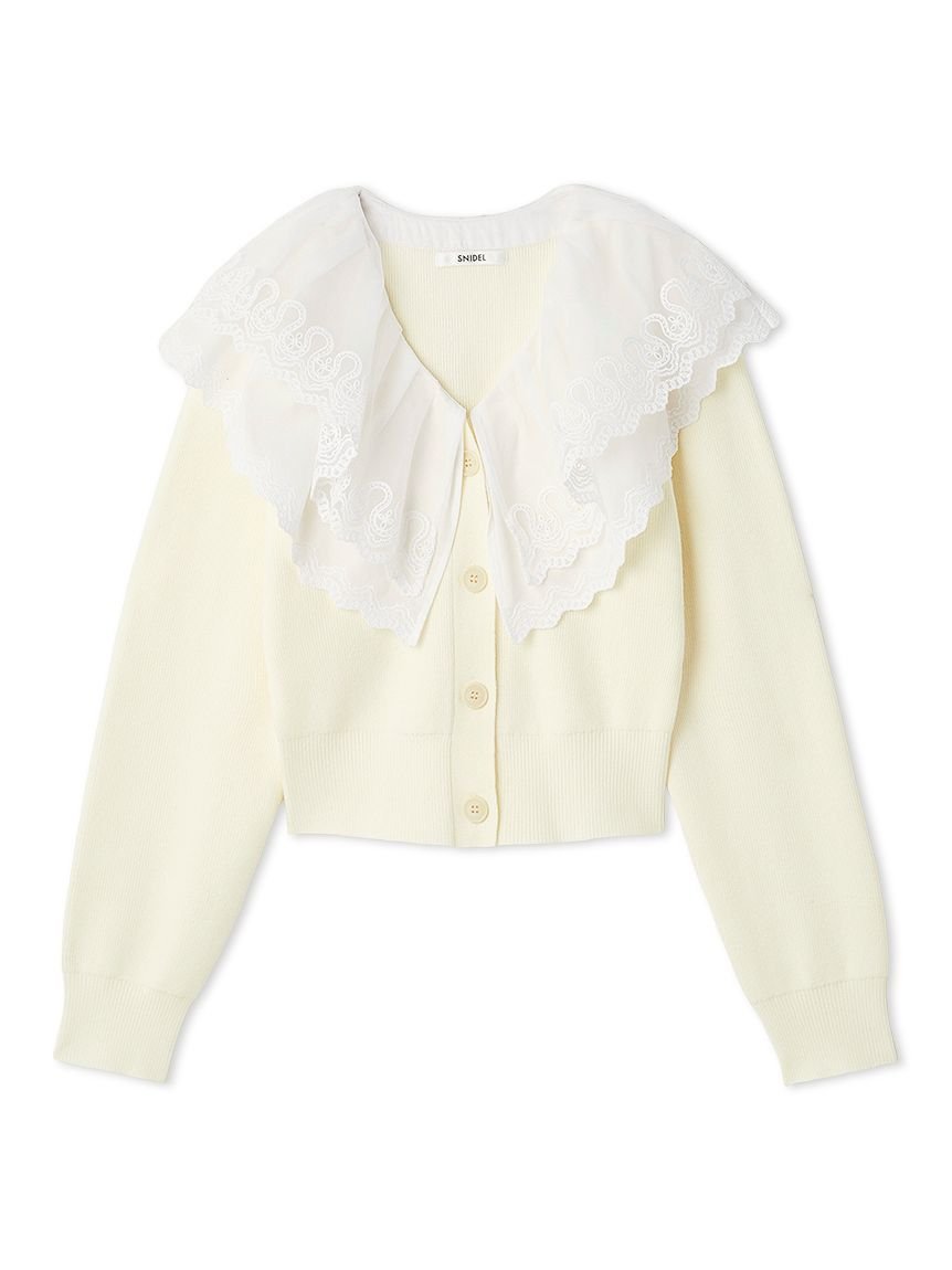 SNIDEL｜レースカラーニットプルオーバー | Rakuten Fashion(楽天