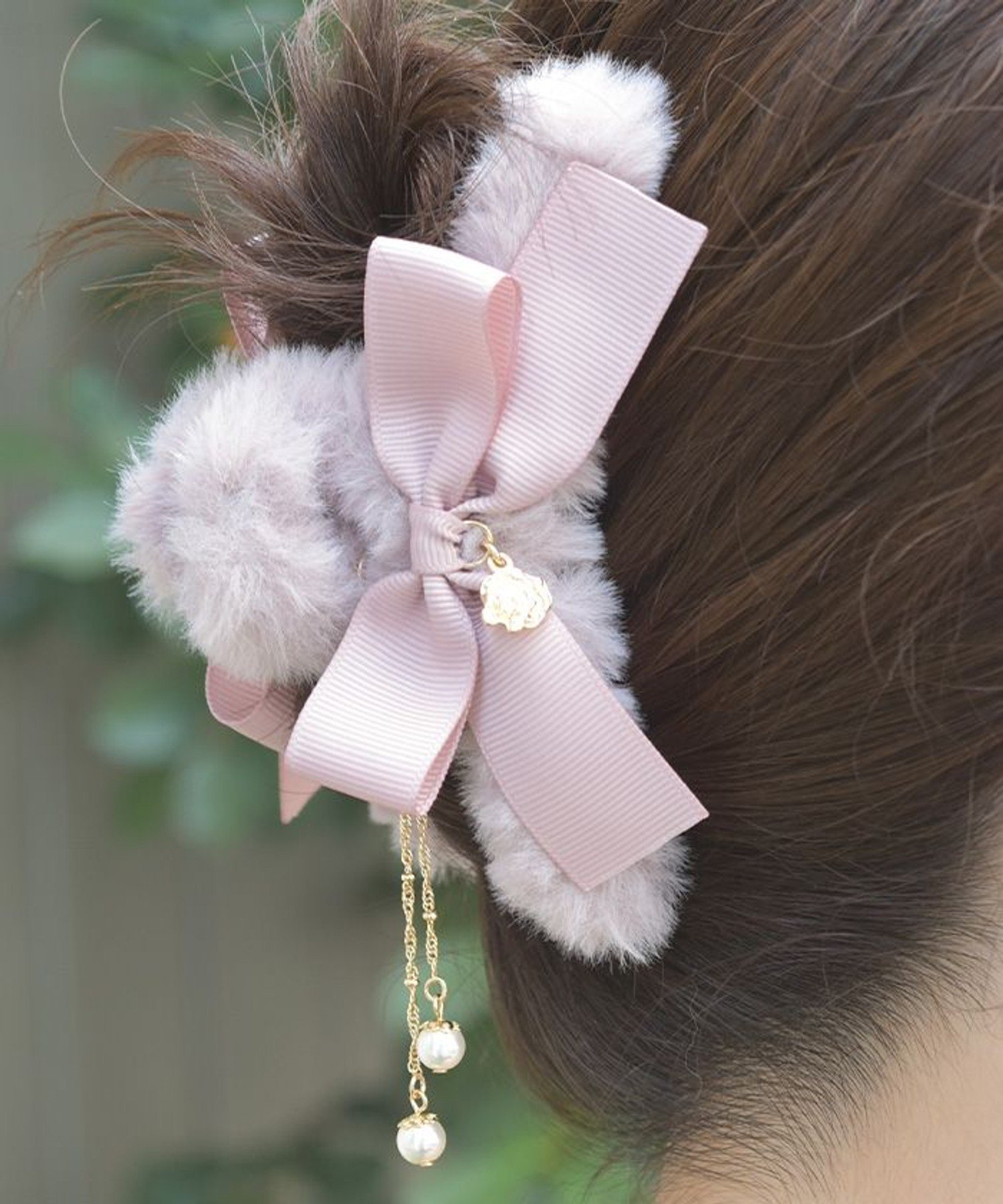 axes femme｜リボン*ファーヘアクリップ | Rakuten Fashion(楽天