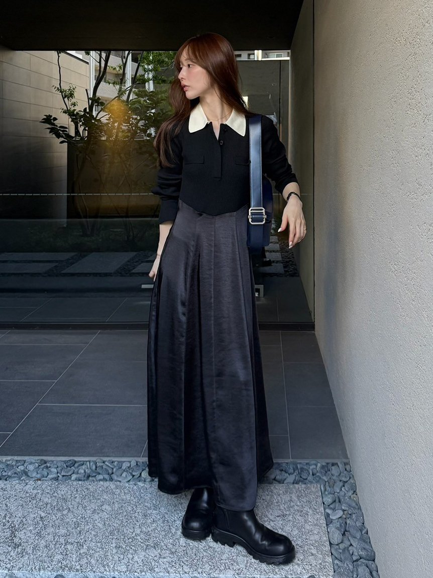 FRAY I.D｜オープンポロカラーニットワンピース | Rakuten Fashion