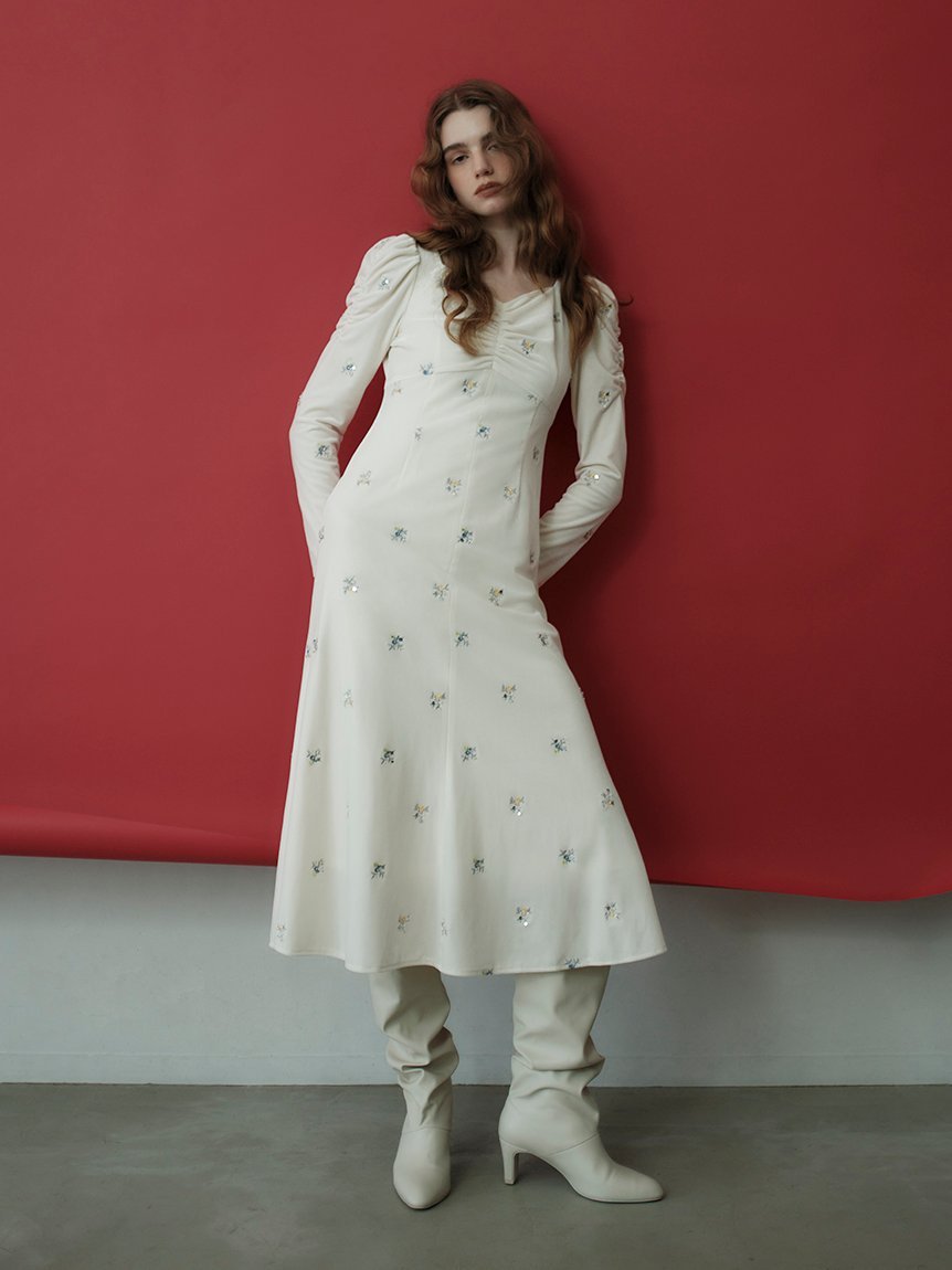 CELFORD｜花柄刺繍ベロアワンピース | Rakuten Fashion(楽天