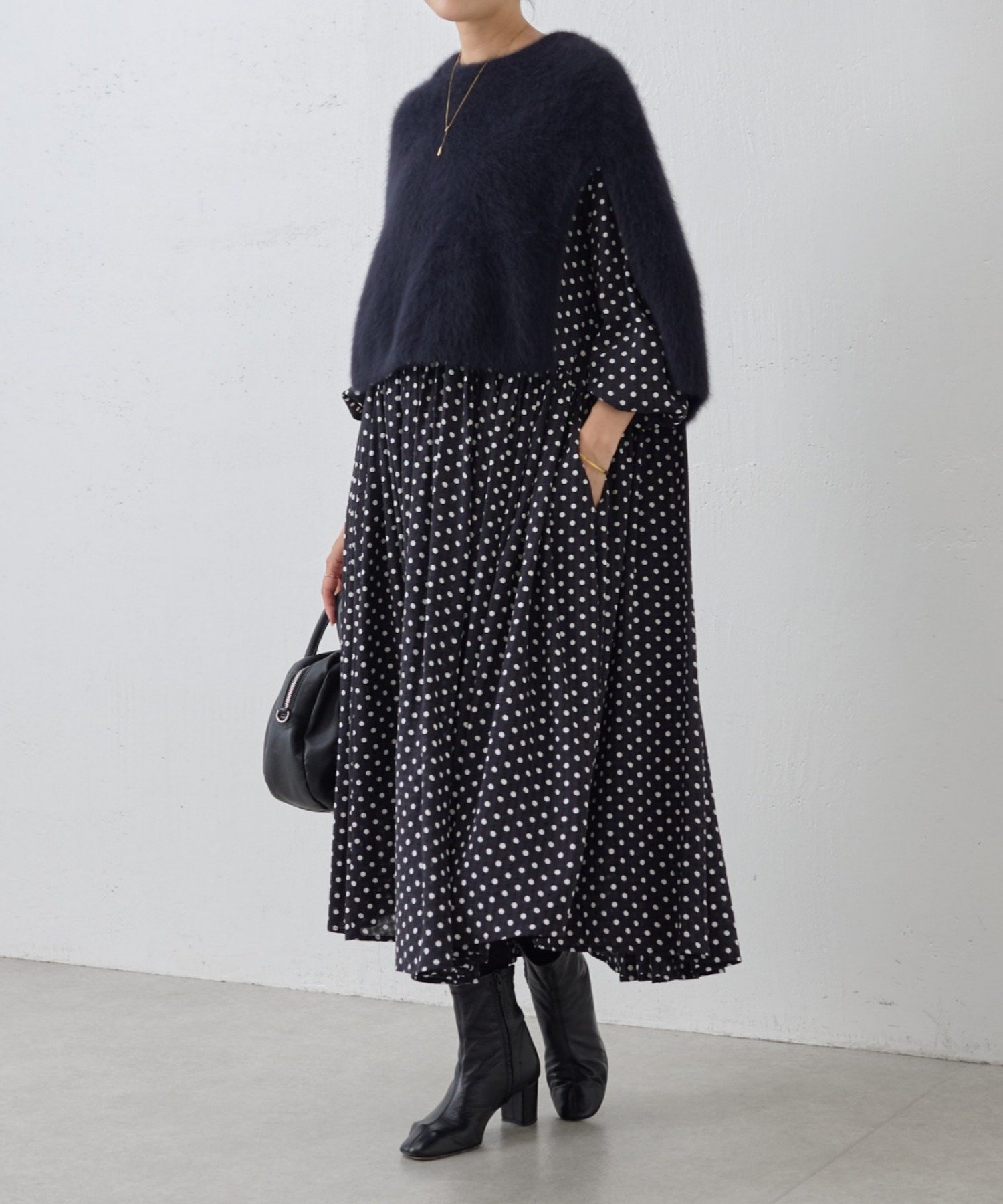 BEARDSLEY｜ドットギャザーワンピース | Rakuten Fashion(楽天