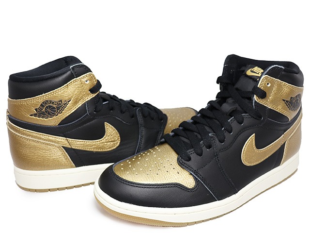 楽天市場】NIKE AIR JORDAN 1 RETRO HIGH OG BLACK/METALLIC GOLD-SAIL