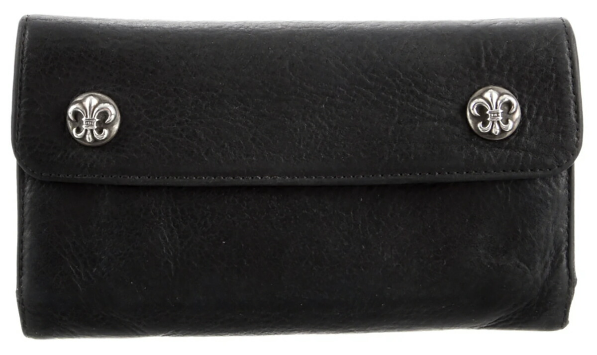 楽天市場】CHROME HEARTS WAVE WALLET BLACK LEATHER クロムハーツ