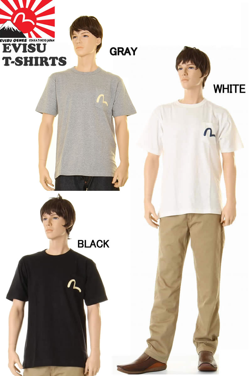 楽天市場】EVISU JEANS KAMOME 1 POCKET T-SHIRTS カモメ 1ポケットT