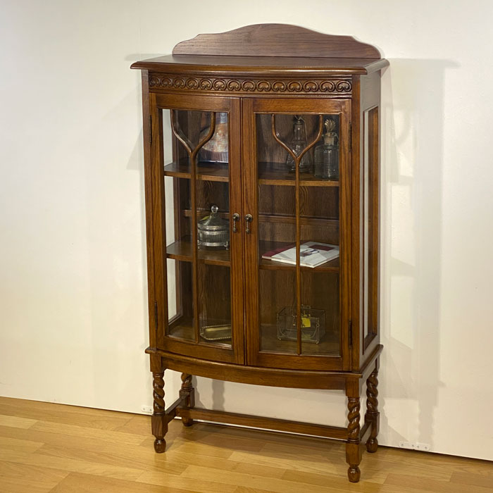 楽天市場】ガラス キャビネット 食器棚 飾り棚 オーク無垢 カップ