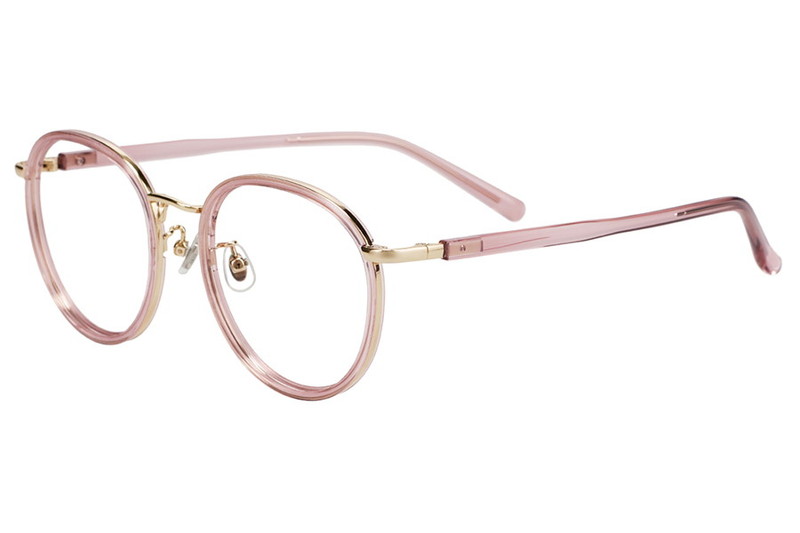 楽天市場】|【中顔面短縮みえメガネ】ボストン型 メガネ（ピンク