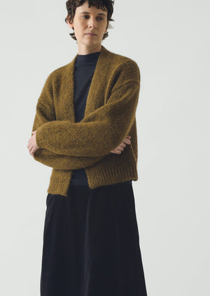 Lofty Alpaca Blend Cardigan | Olive Melange | TOAST
