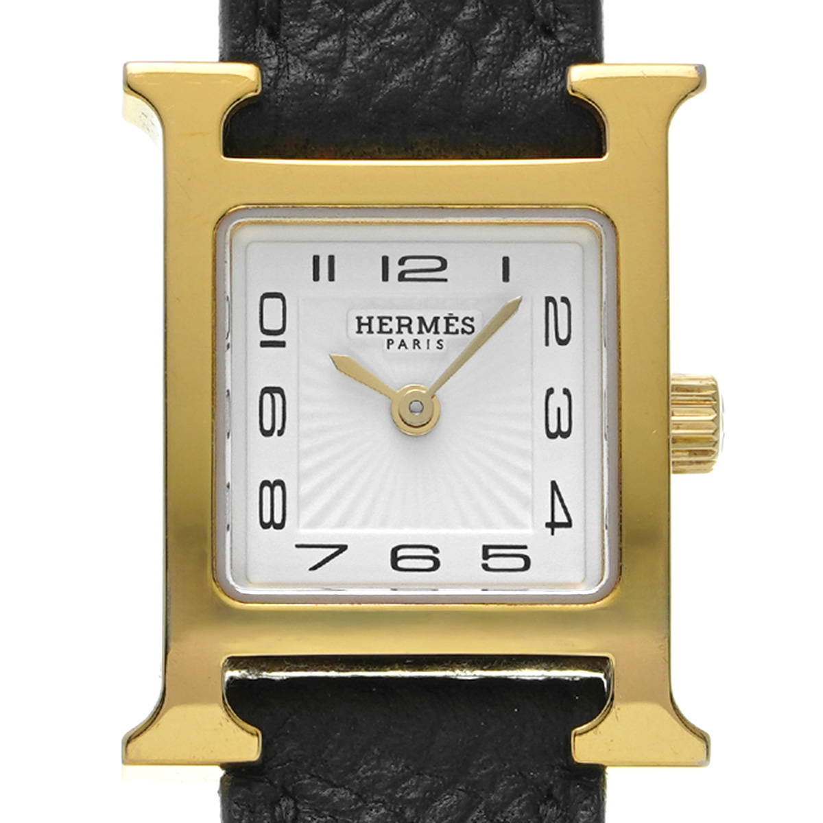 エルメス Hウォッチ ミニ HH1.101 ホワイト レディース 時計 【中古