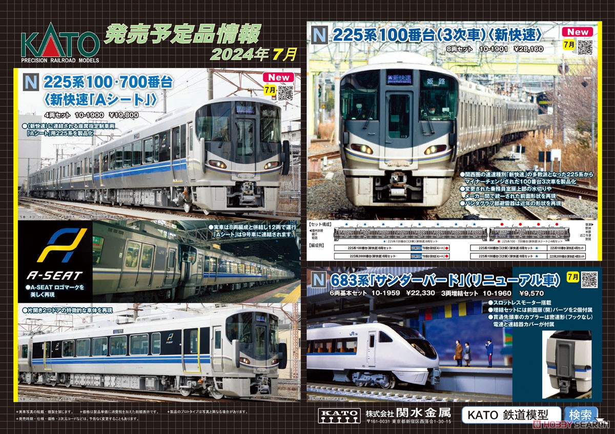 225系100番台(3次車)＜新快速＞ 8両セット (8両セット) (鉄道模型