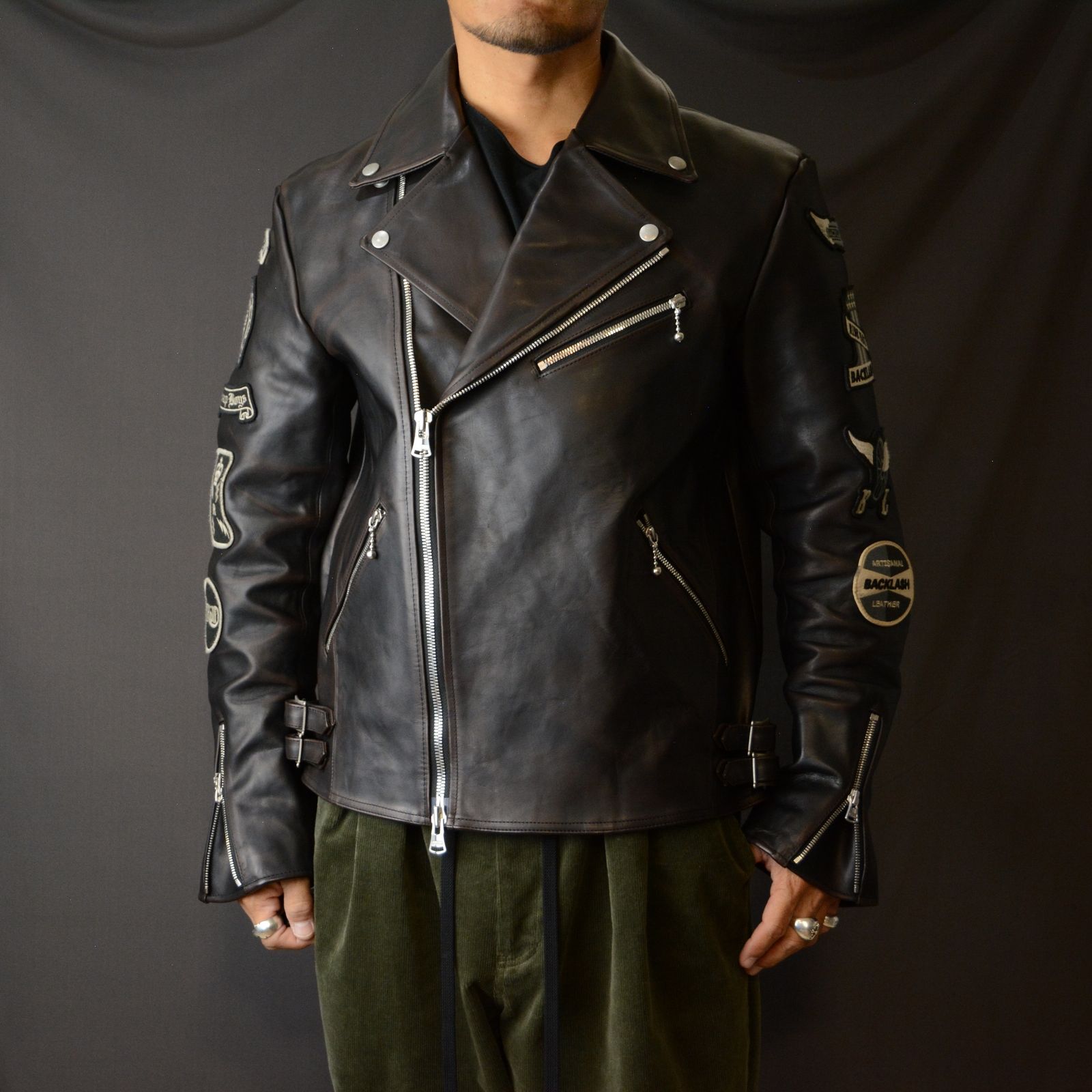 ISAMU KATAYAMA BACKLASH - × ROLL コラボ ダブルライダースジャケット