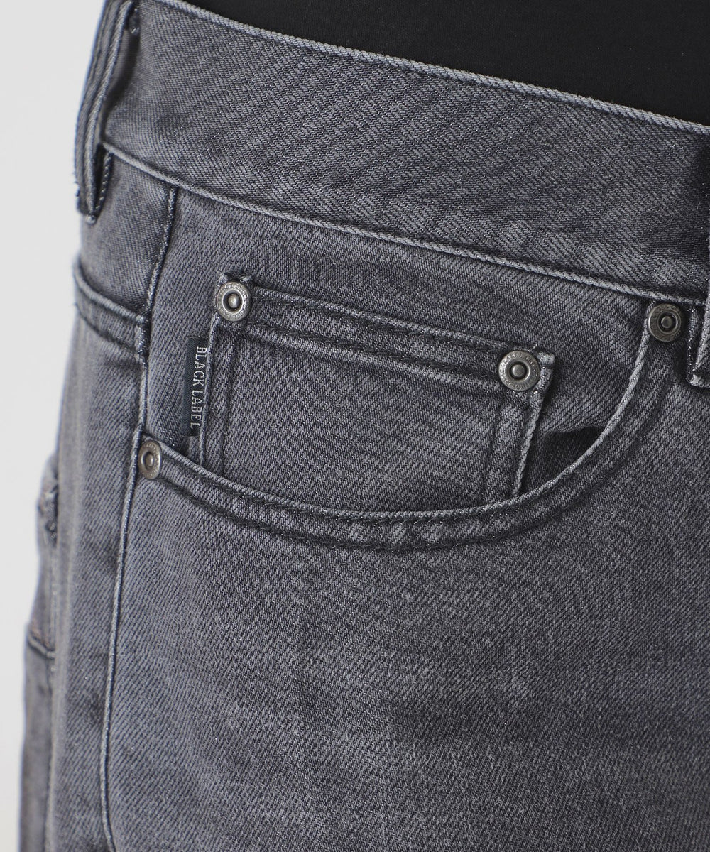 メタリックファイバーウォッシュドデニム（カジュアルパンツ）｜BLACK