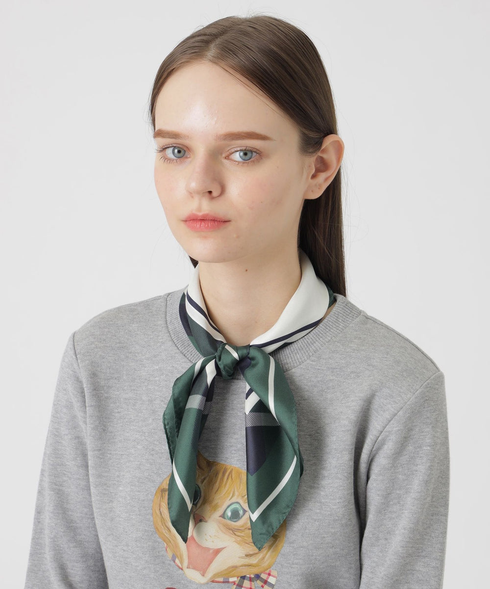 キャットプリントスカーフ（マフラー・ストール・スカーフ）｜BLUE