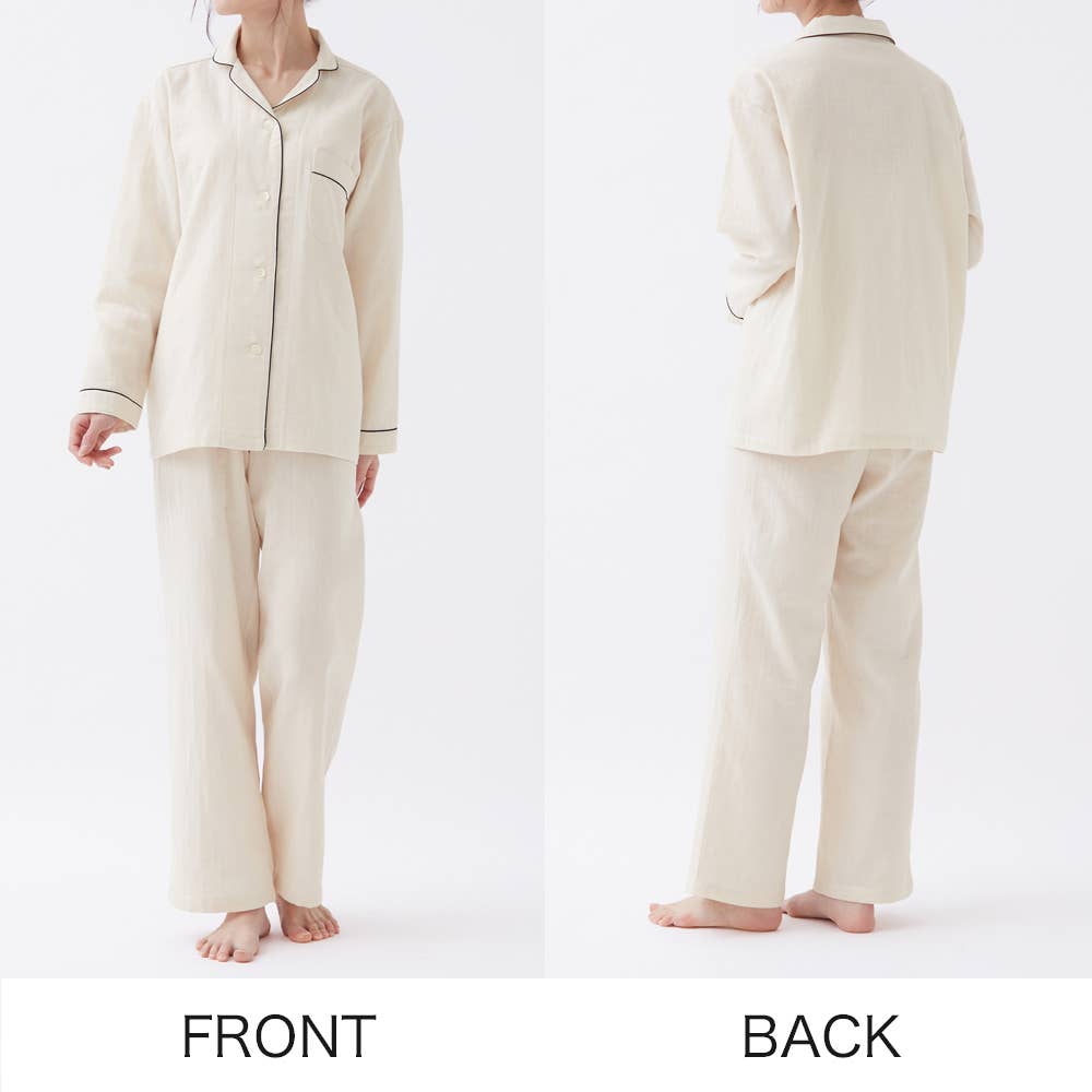 ORGANIC Wガーゼ】パジャマ 長袖長パンツ 綿100％【送料無料】 TH8003