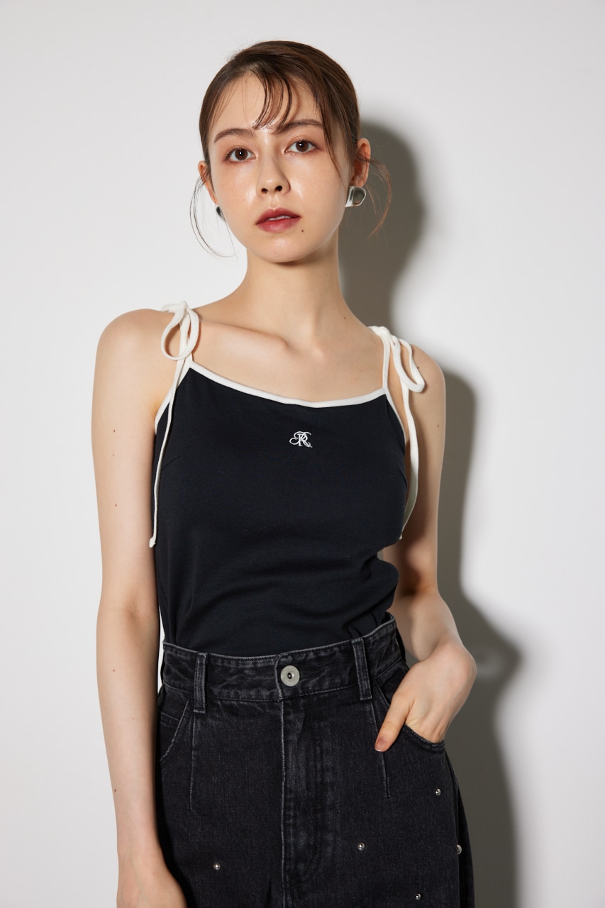 rienda | 【WEB限定】カップ付きリボンキャミトップス (キャミソール