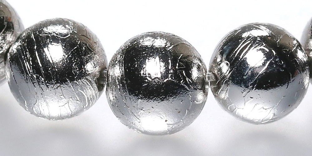 ナミビア共和国産]ギベオン隕石ブレスレット（約10mm玉/シルバーカラー