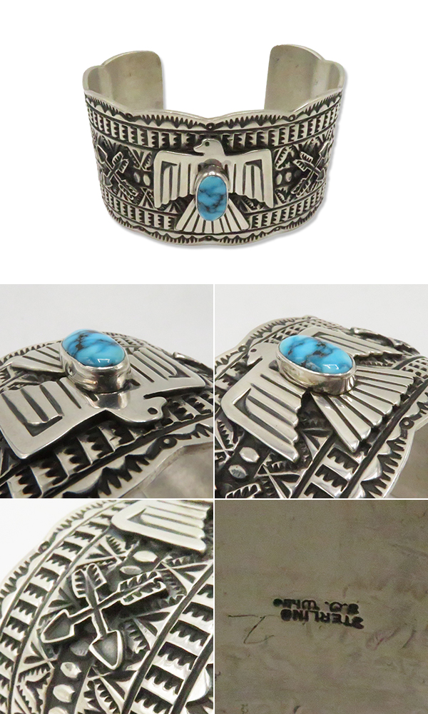 INDIAN JEWELRY ナバホ族|Thunderbird|スタンプワーク|バングル