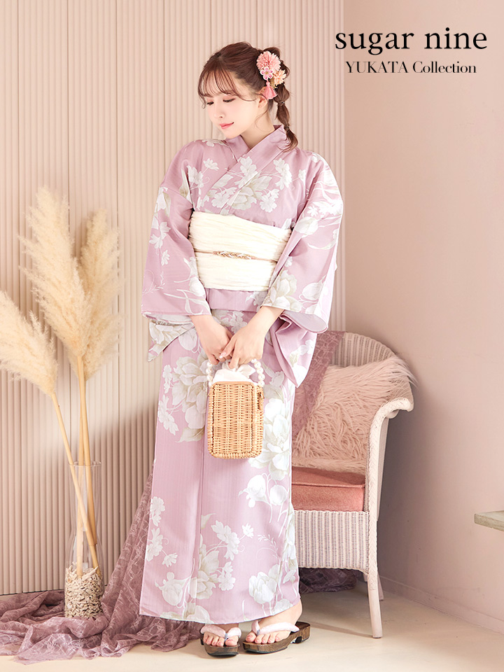 即日発送】【浴衣セール！】【浴衣】大胆な牡丹が咲き誇るピンク地浴衣